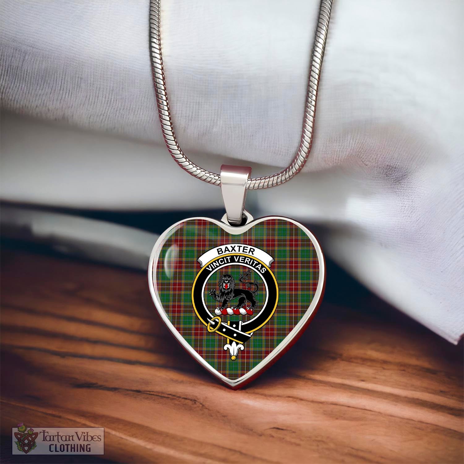 Tartan Vibes Clothing Baxter Tartan Heart Necklace with Family Crest