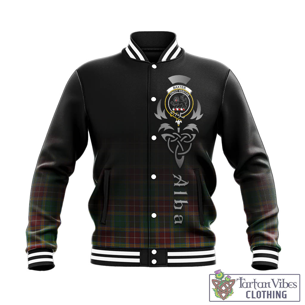 Baxter Tartan Baseball Jacket Featuring Alba Gu Brath Family Crest Celtic Inspired - Tartan Vibes Clothing