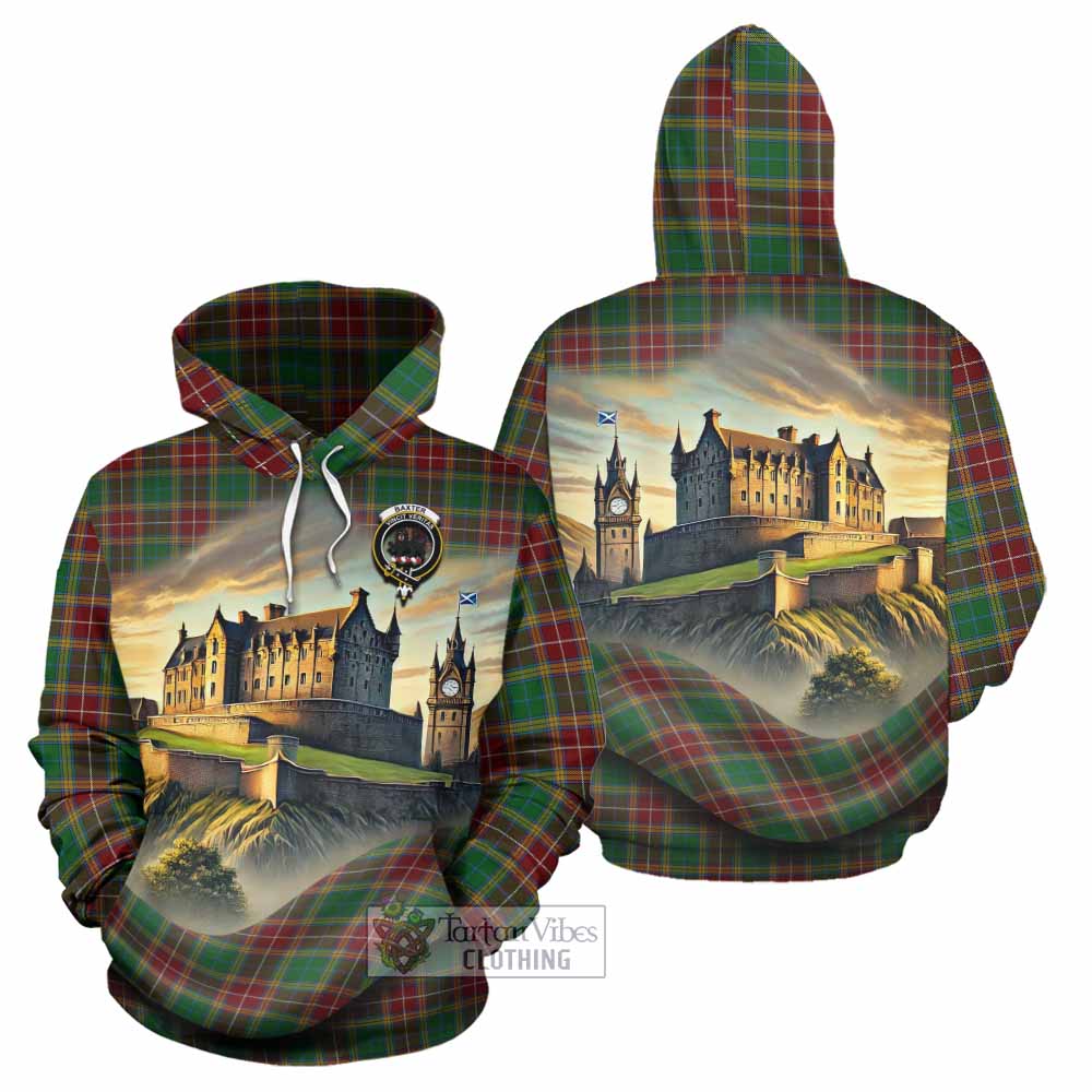 Tartan Vibes Clothing Baxter Tartan Family Crest Hoodie with Scottish Ancient Castle Style