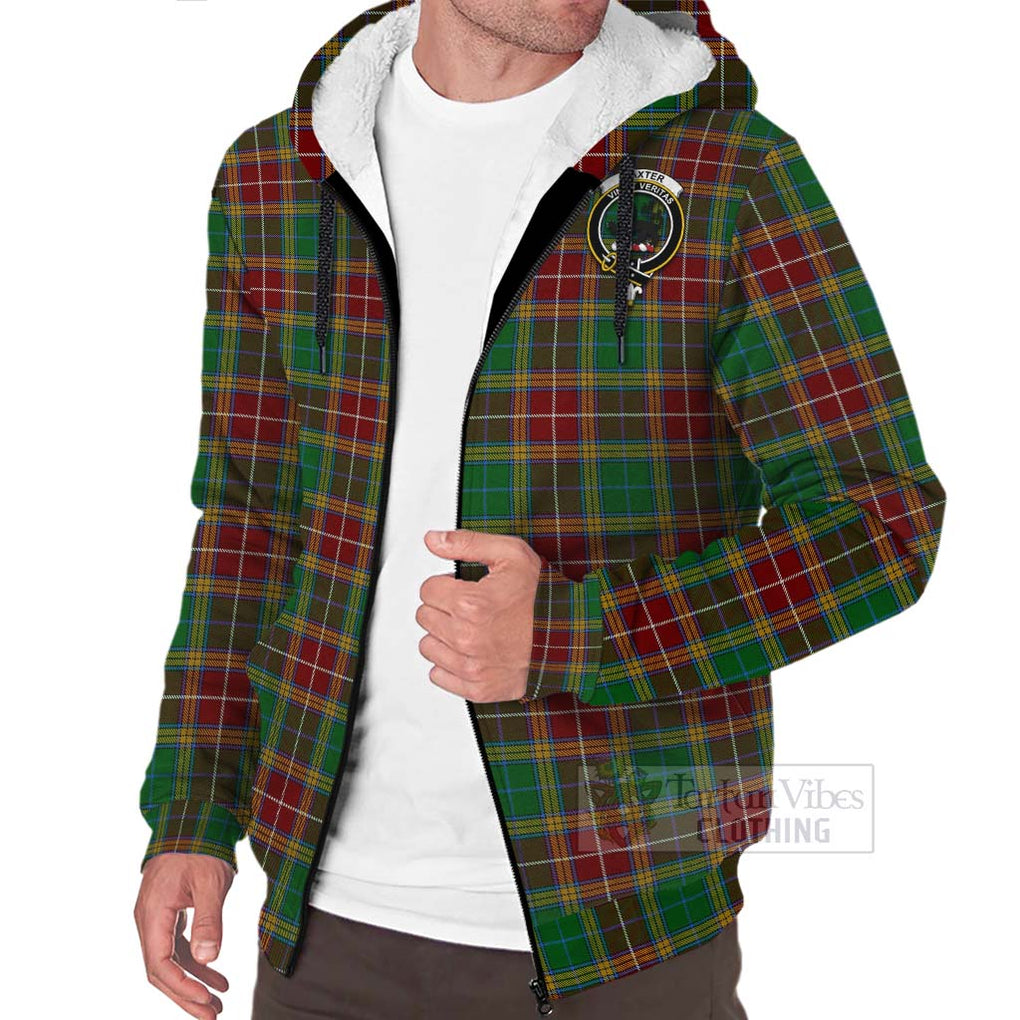 Tartan Vibes Clothing Baxter Tartan Sherpa Hoodie with Family Crest Celtic Skull Style