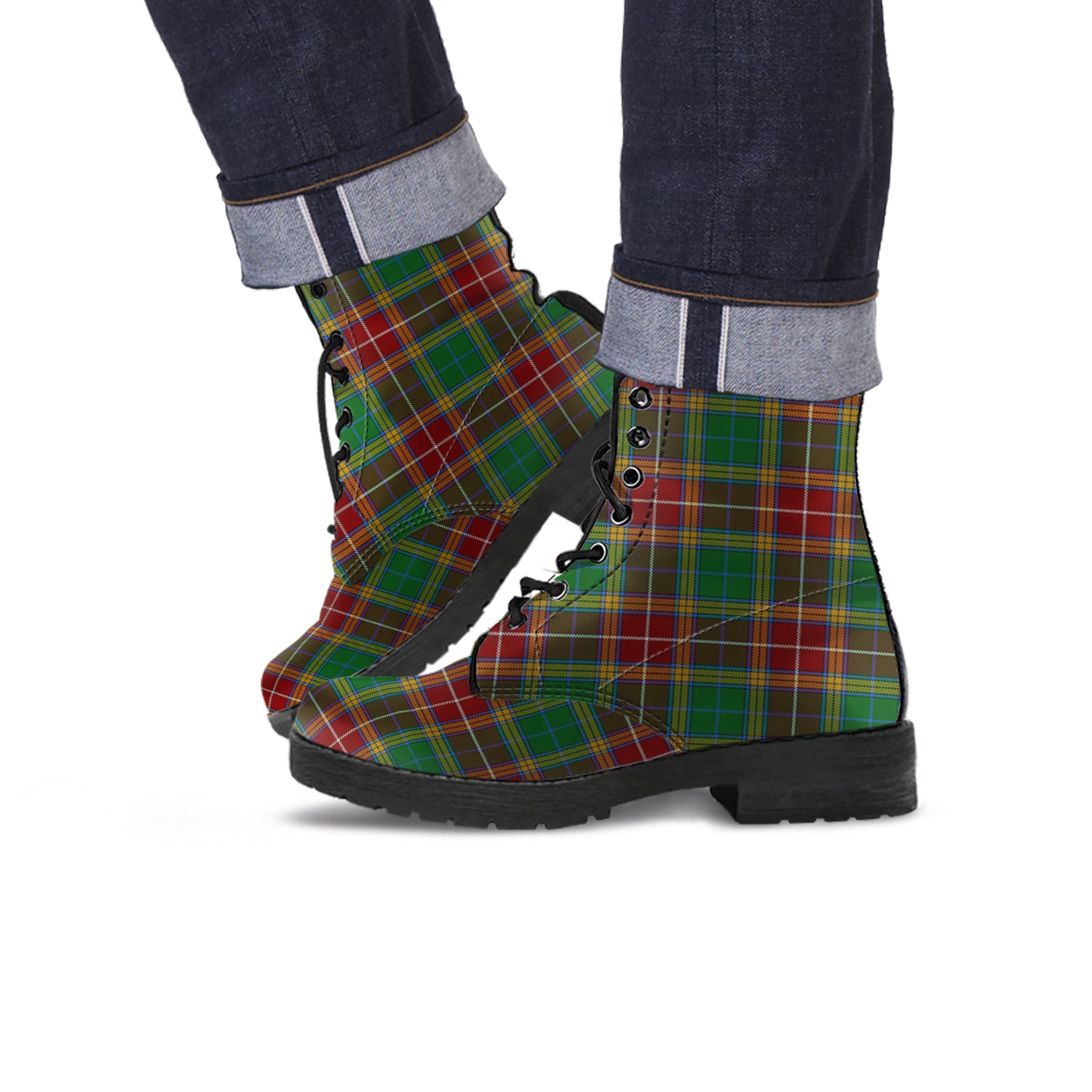 Baxter Tartan Leather Boots - Tartanvibesclothing