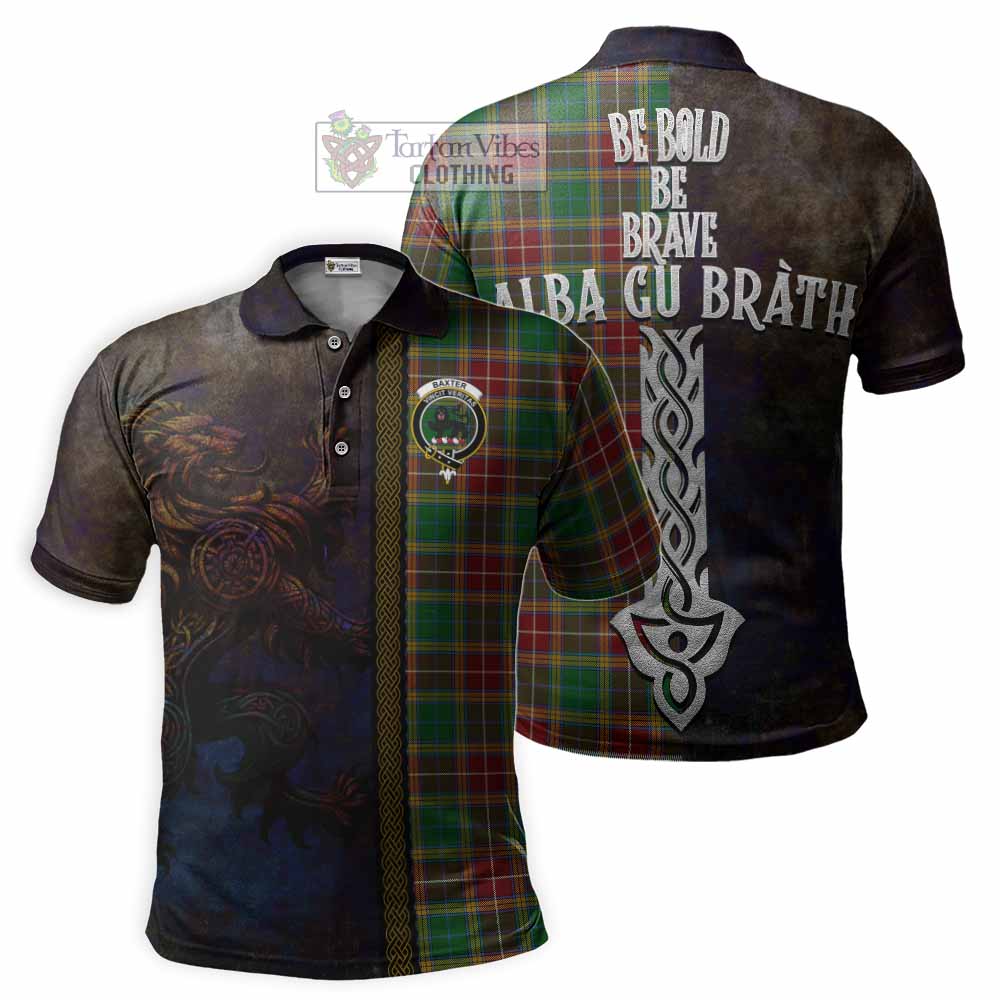 Tartan Vibes Clothing Baxter Tartan Family Crest Polo Shirt Alba Gu Brath Be Brave Lion Ancient Style