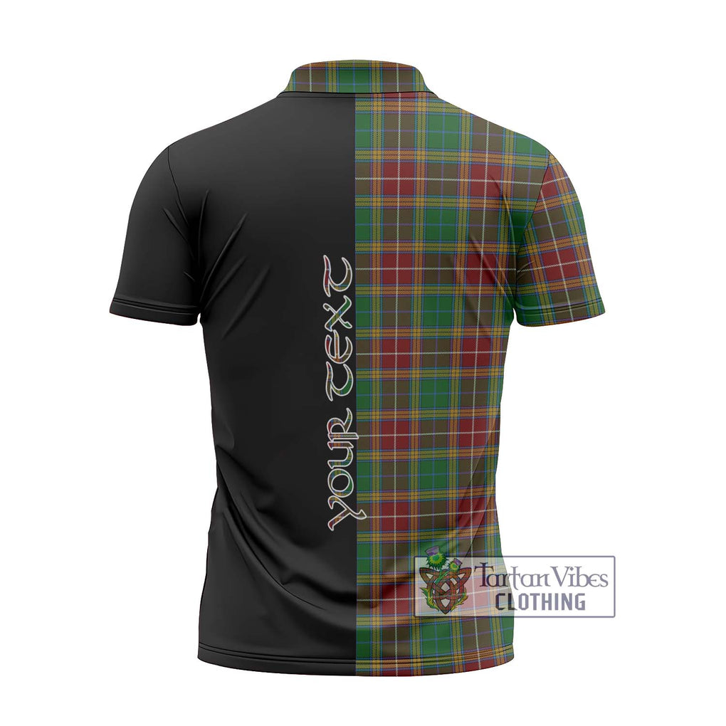 Baxter Tartan Zipper Polo Shirt with Family Crest and Half Of Me Style - Tartanvibesclothing Shop