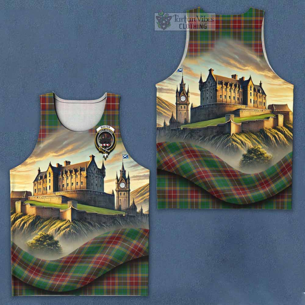 Tartan Vibes Clothing Baxter Tartan Family Crest Men's Tank Top with Scottish Ancient Castle Style