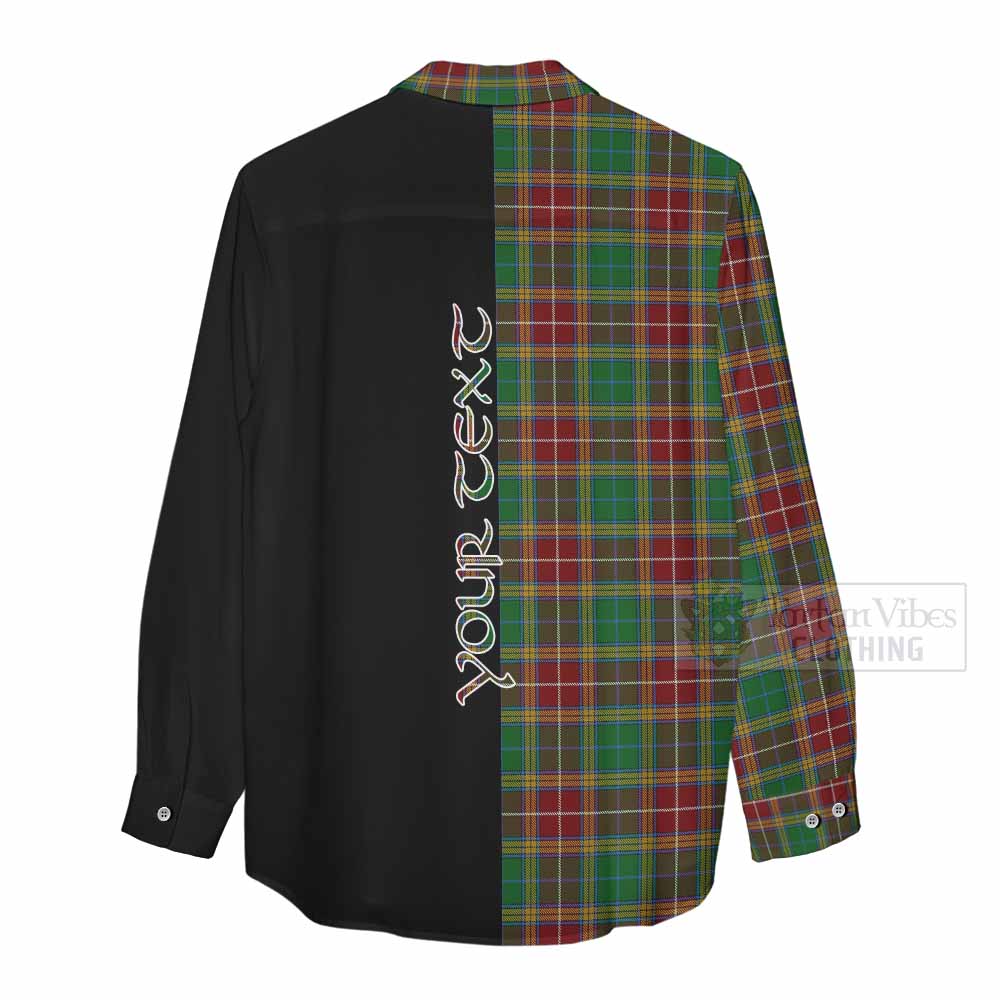 Tartan Vibes Clothing Baxter Tartan Women's Casual Shirt with Family Crest and Half Of Me Style