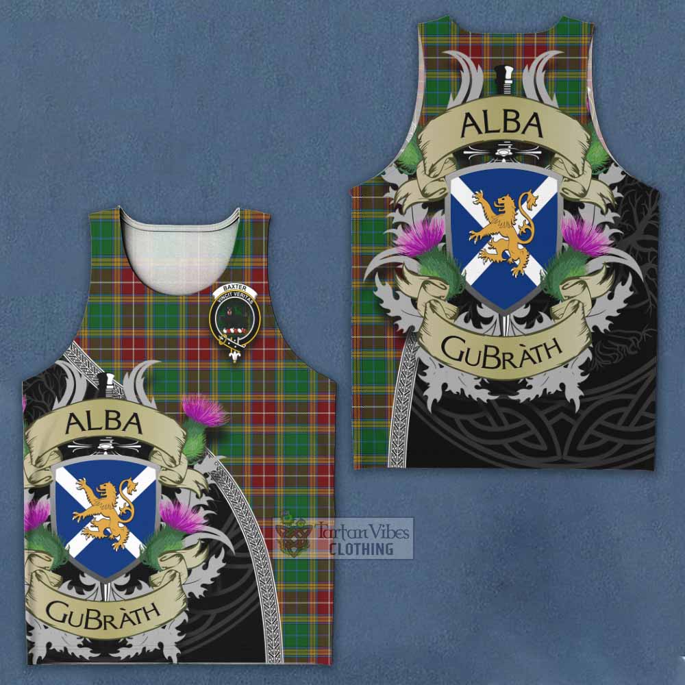 Tartan Vibes Clothing Baxter Tartan Family Crest Men's Tank Top Lion Rampant Royal Thistle Shield Celtic Inspired