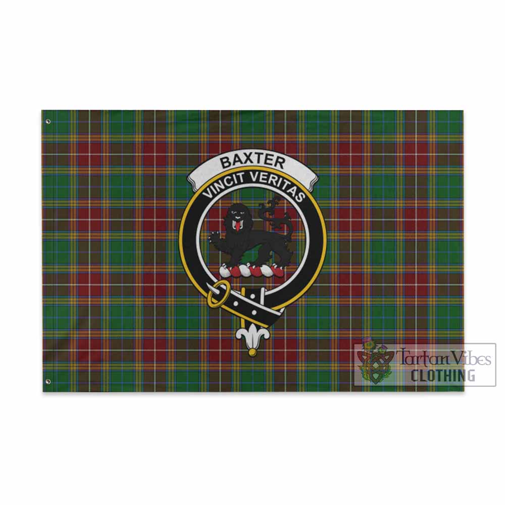 Tartan Vibes Clothing Baxter Tartan House Flag with Family Crest