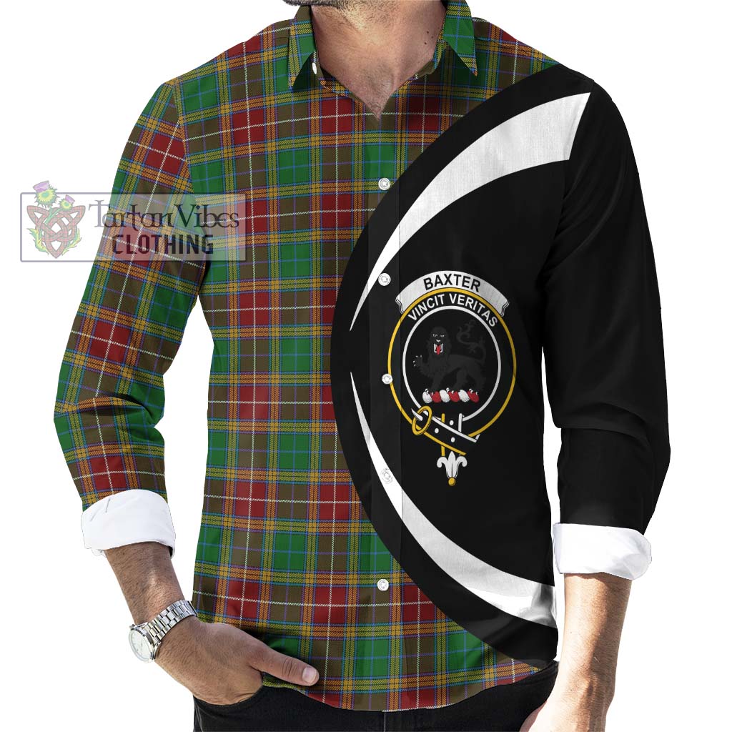 Baxter Tartan Long Sleeve Button Up with Family Crest Circle Style - Tartan Vibes Clothing