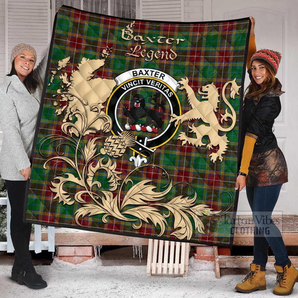 Tartan Vibes Clothing Baxter Tartan Quilt with Family Crest and Scottish Symbol Style