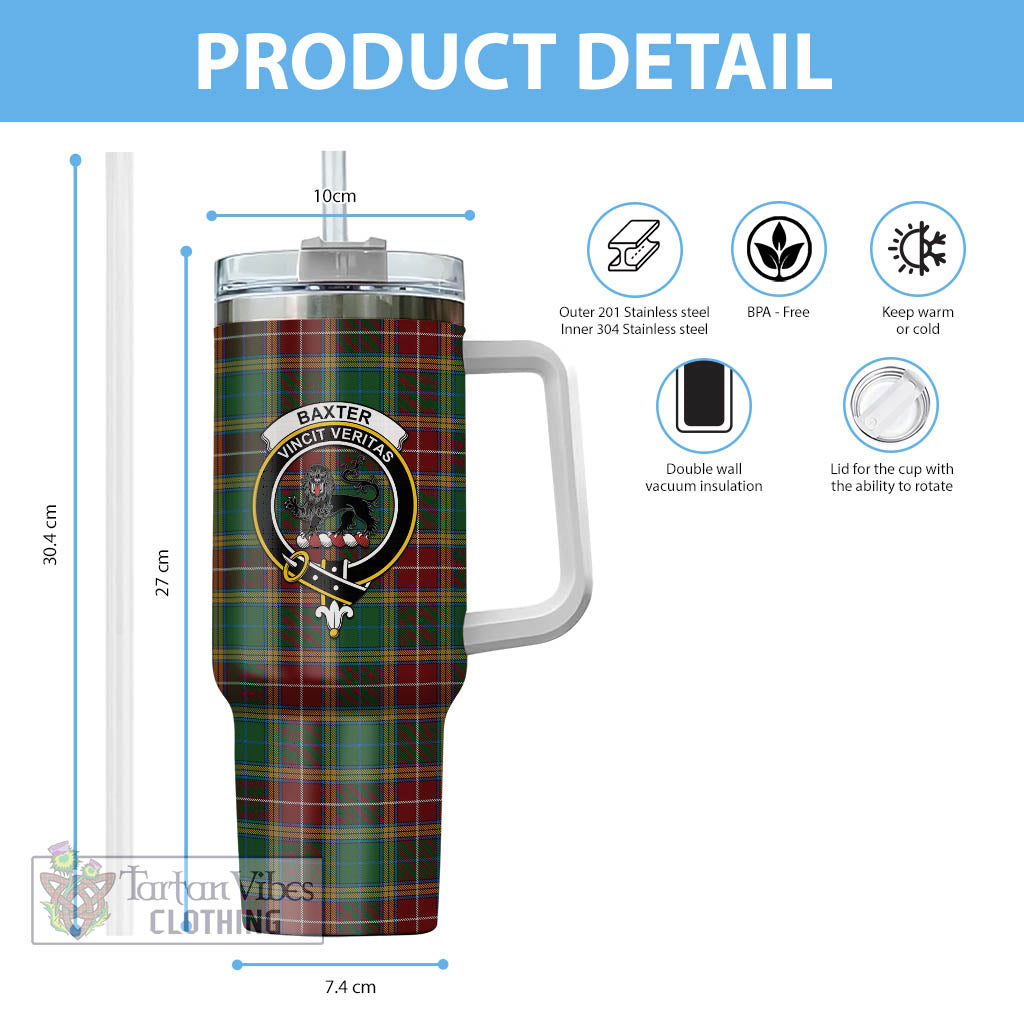 Tartan Vibes Clothing Baxter Tartan and Family Crest Tumbler with Handle