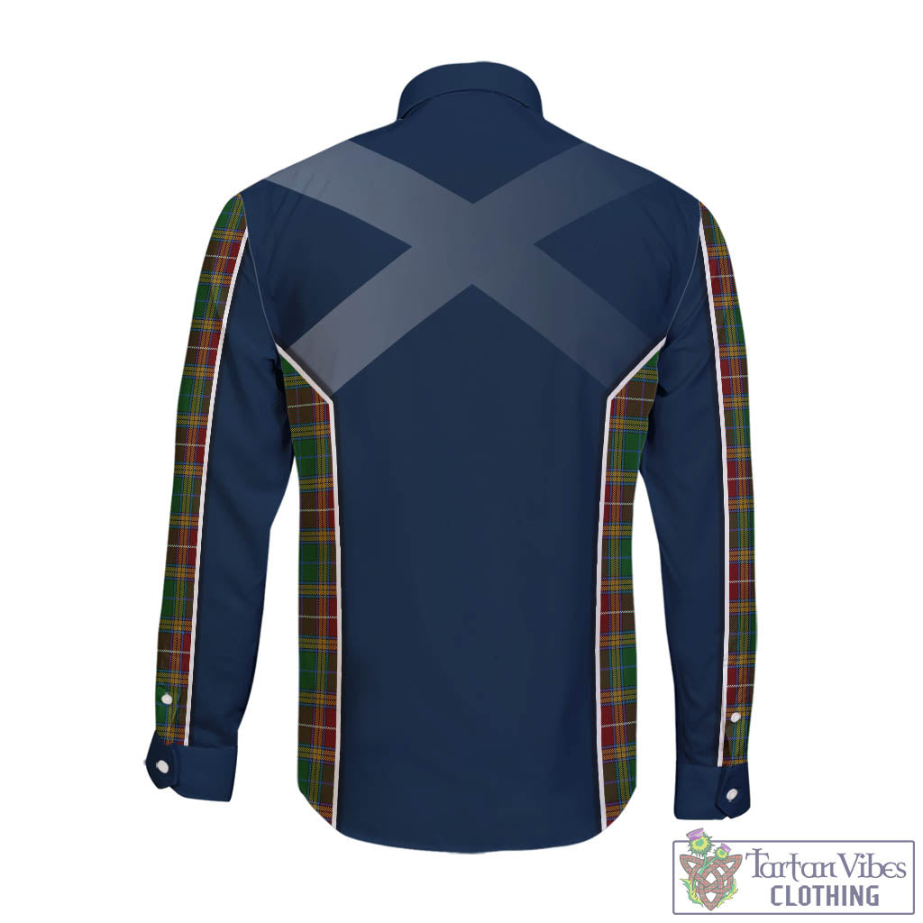 Tartan Vibes Clothing Baxter Tartan Long Sleeve Button Up Shirt with Family Crest and Lion Rampant Vibes Sport Style
