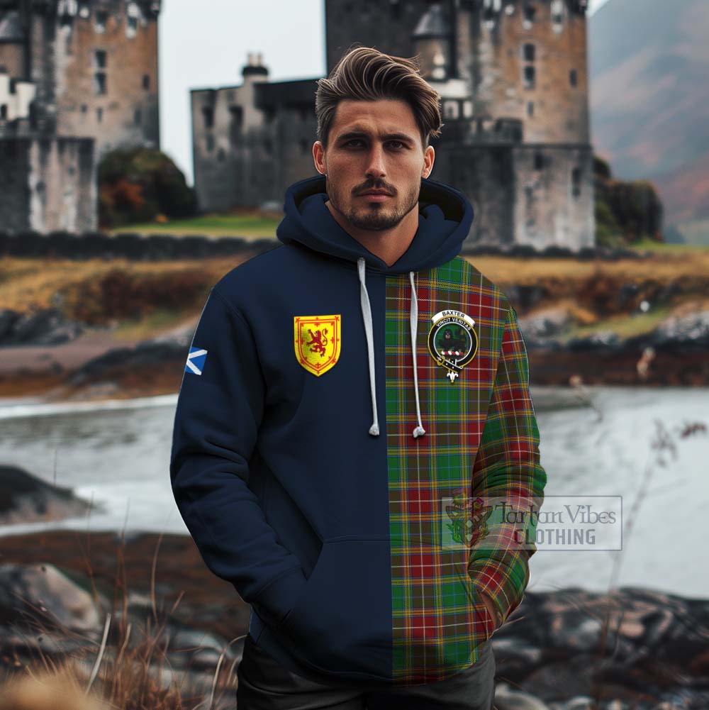 Tartan Vibes Clothing Baxter Tartan Cotton Hoodie Alba with Scottish Lion Royal Arm Half Style