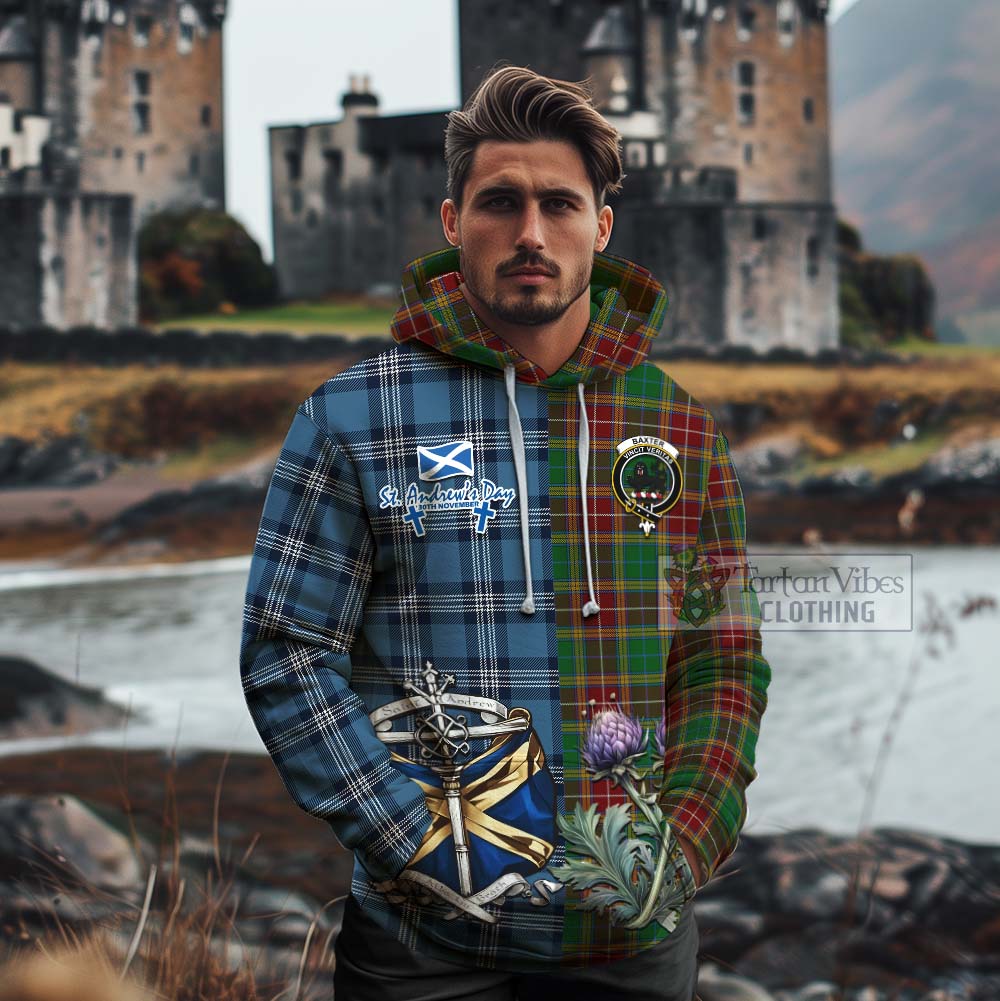 Tartan Vibes Clothing Baxter Tartan Cotton Hoodie Happy St. Andrew's Day Half Tartan Style