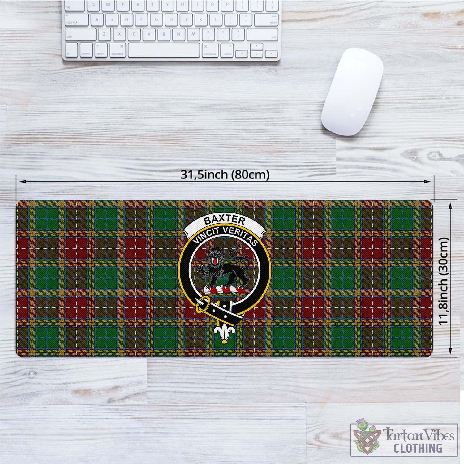 Tartan Vibes Clothing Baxter Tartan Mouse Pad with Family Crest