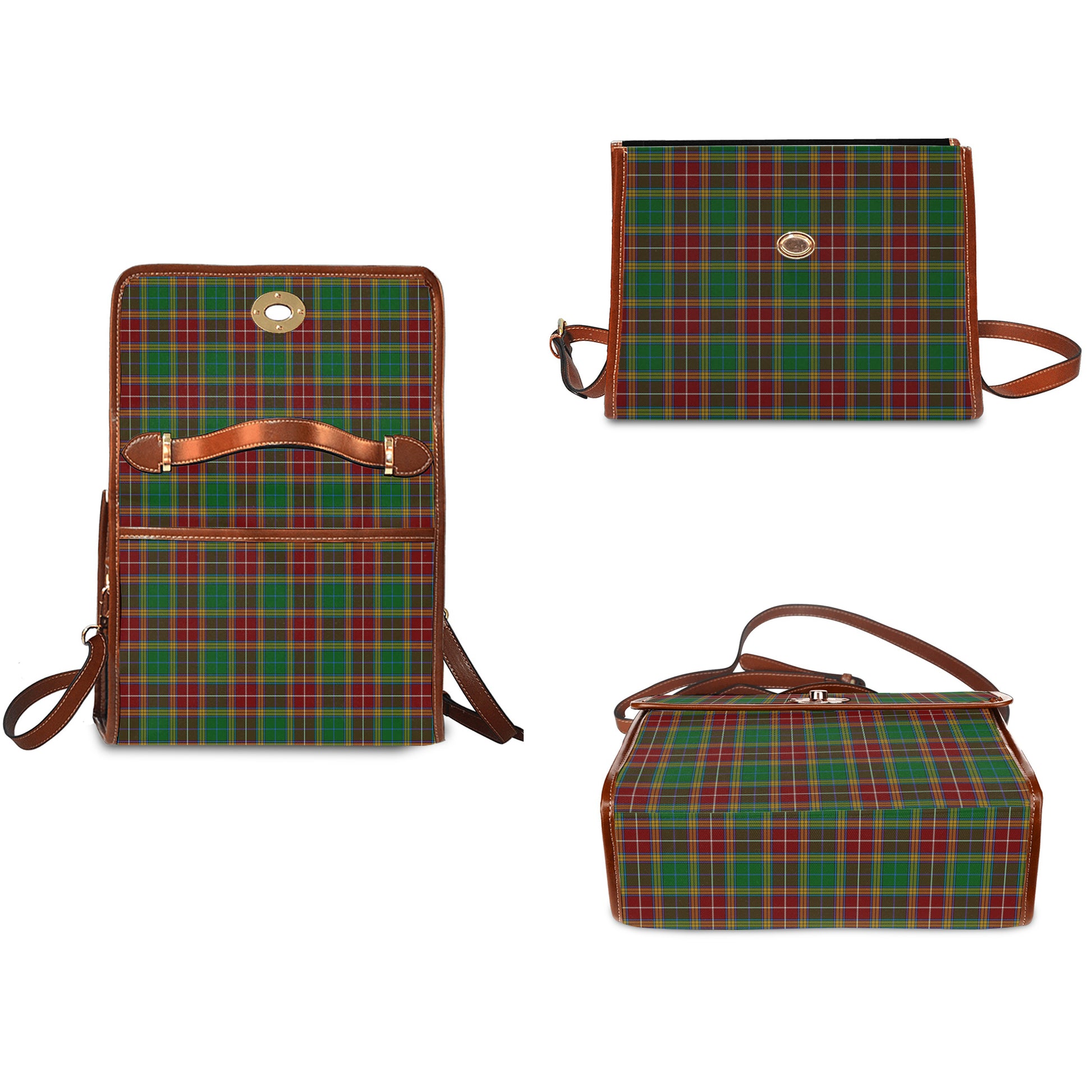 Baxter Tartan Leather Strap Waterproof Canvas Bag - Tartanvibesclothing