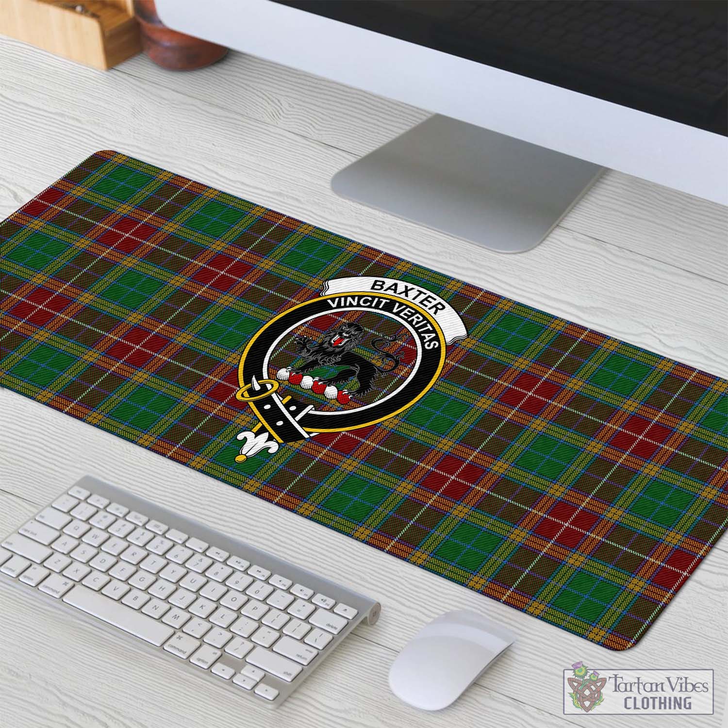 Tartan Vibes Clothing Baxter Tartan Mouse Pad with Family Crest