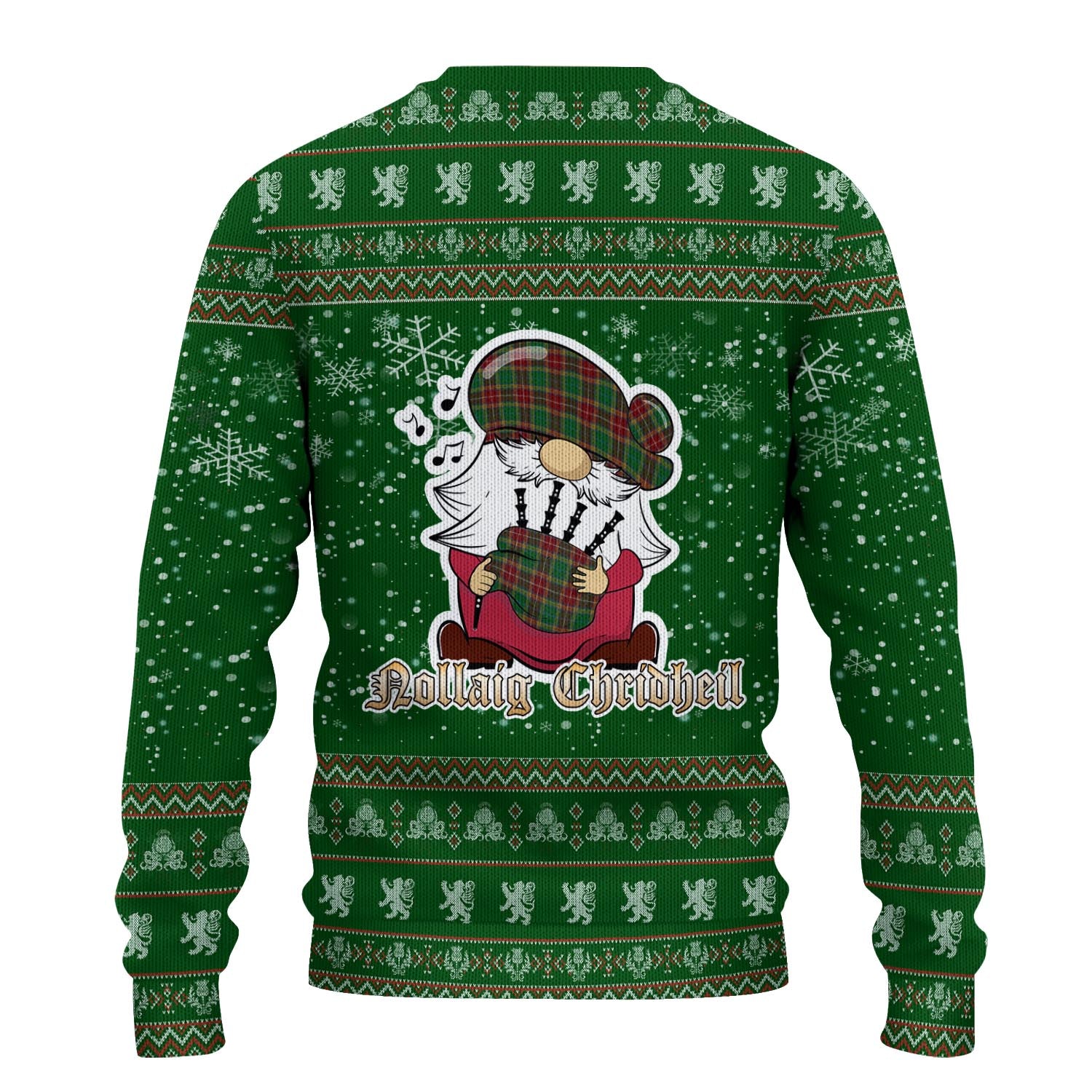 Baxter Clan Christmas Family Knitted Sweater with Funny Gnome Playing Bagpipes - Tartanvibesclothing