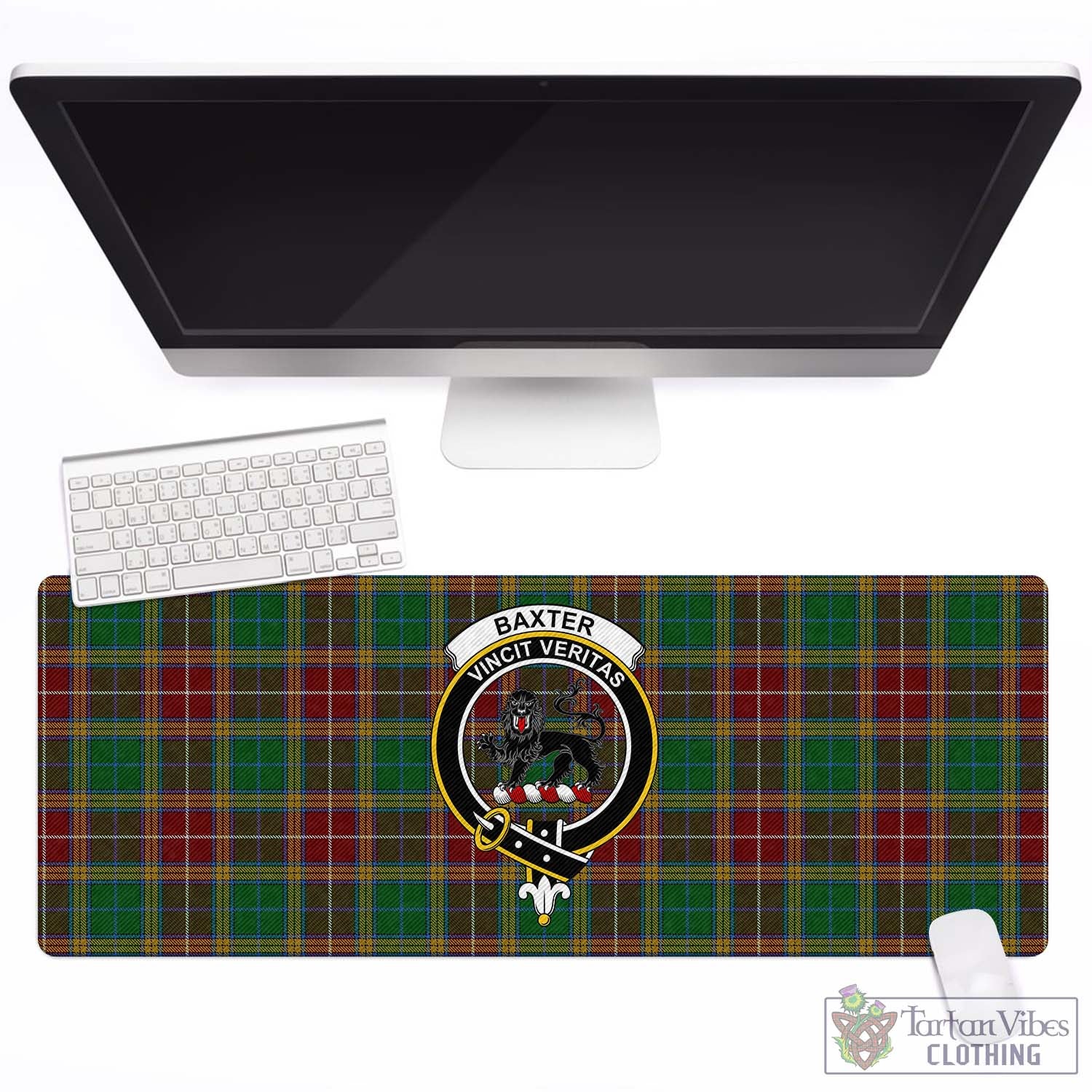 Tartan Vibes Clothing Baxter Tartan Mouse Pad with Family Crest