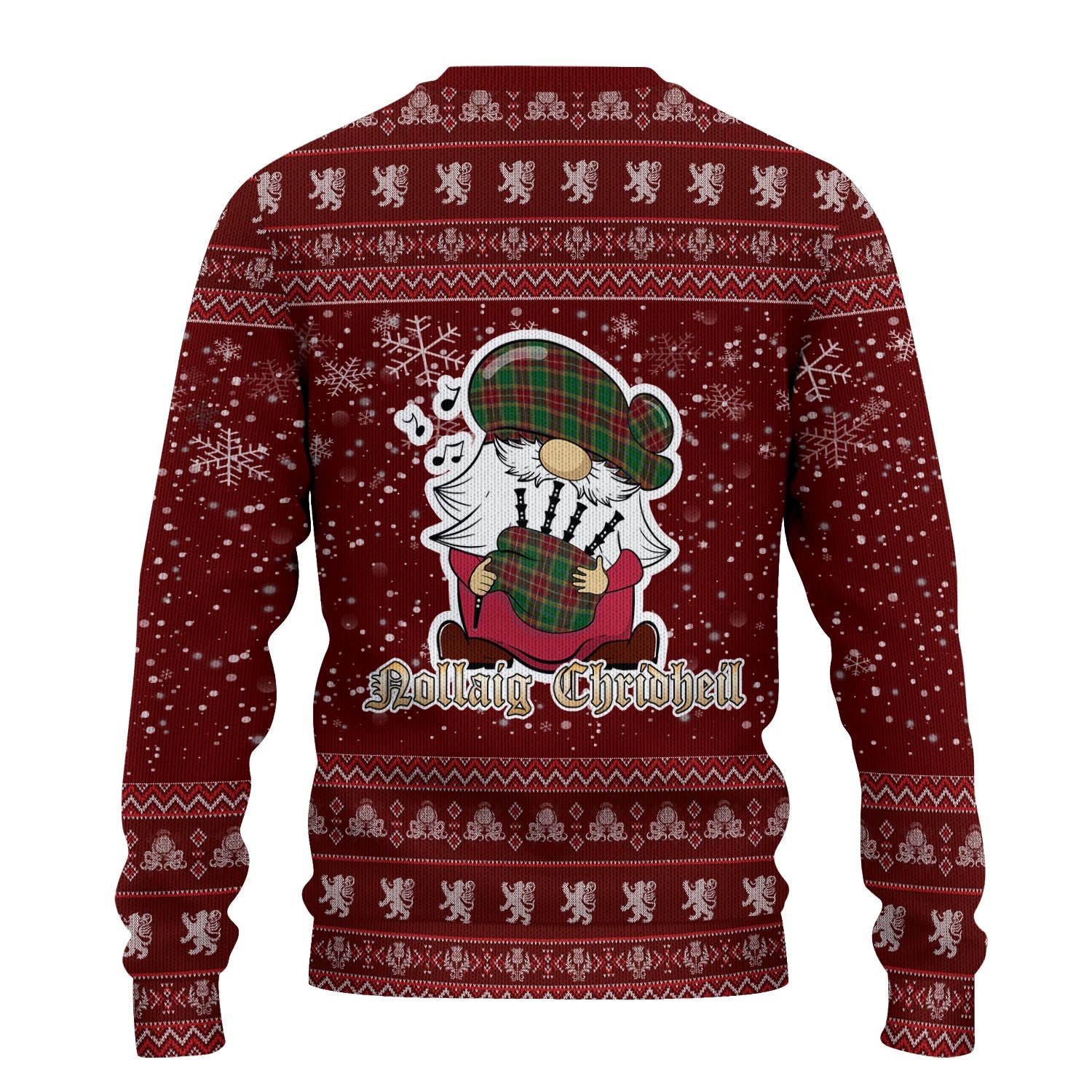 Baxter Clan Christmas Family Knitted Sweater with Funny Gnome Playing Bagpipes - Tartanvibesclothing