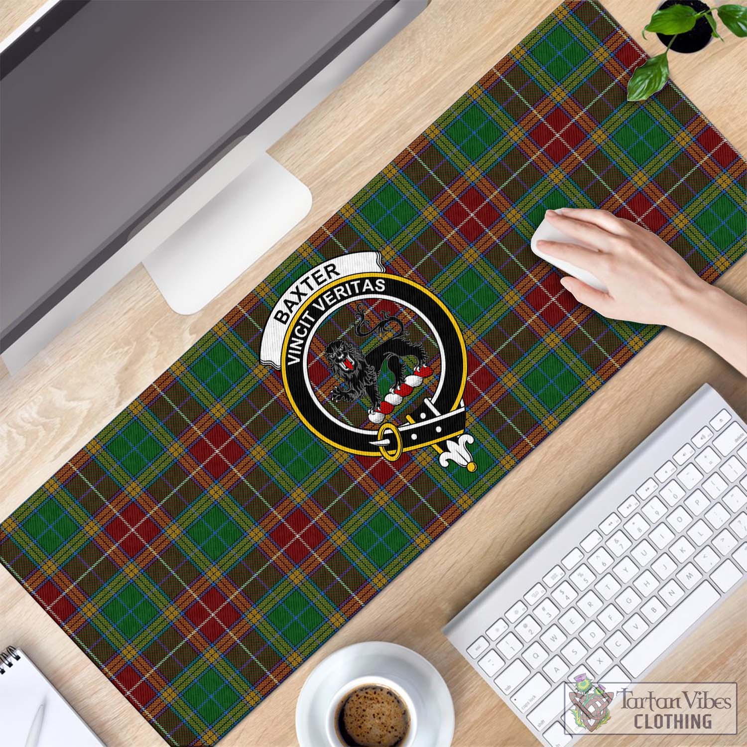 Tartan Vibes Clothing Baxter Tartan Mouse Pad with Family Crest
