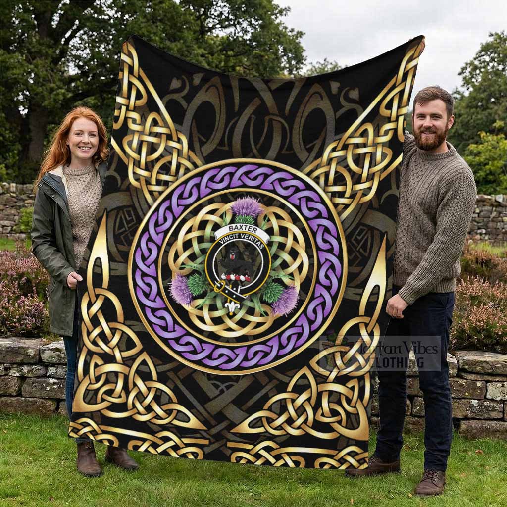 Baxter Clan Crest Blanket Celtic Scottish Thistle