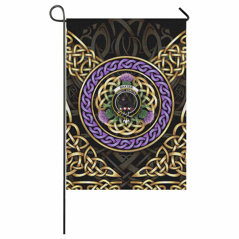 Baxter Clan Crest Garden Flag Celtic Scottish Thistle