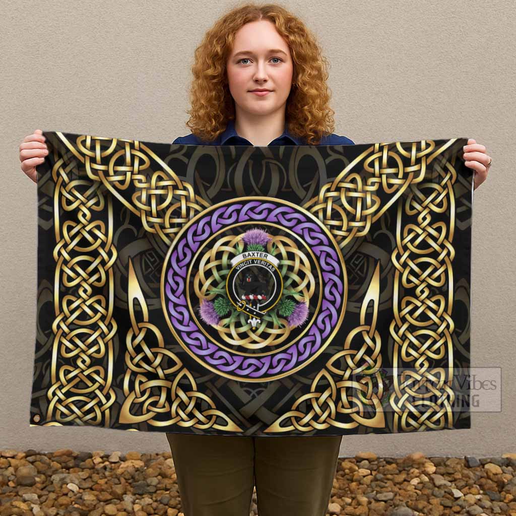Baxter Clan Crest House Flag Celtic Scottish Thistle - Tartan Vibes Clothing