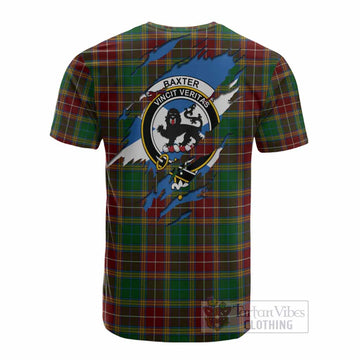 Baxter Clan Crest In Me Tartan Cotton T-shirt Scotland Flag Style