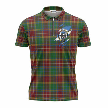 Baxter Clan Crest In Me Tartan Zipper Polo Shirt Scotland Flag Style