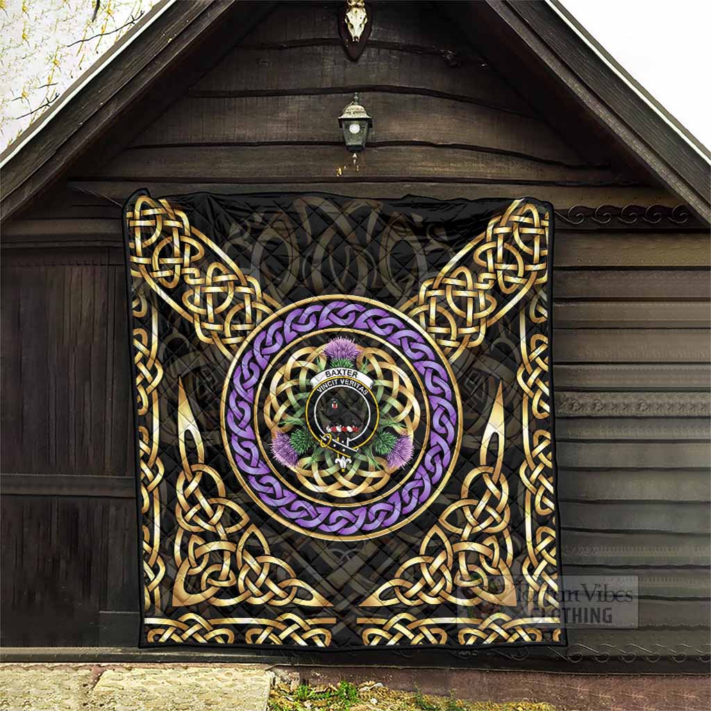 Baxter Clan Crest Premium Quilt Celtic Scottish Thistle - Tartan Vibes Clothing