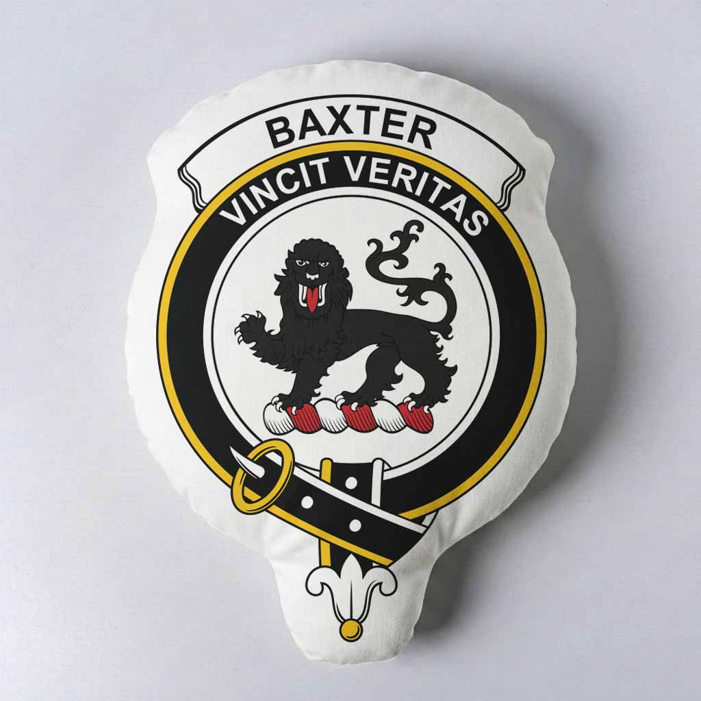 Baxter Clan Crest Shaped Throw Pillow, Scottish Clan Badge Decorative Pillow