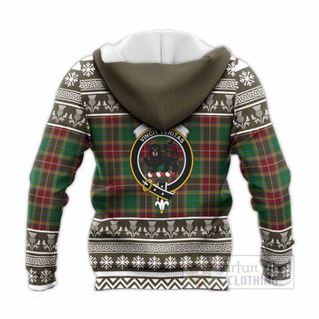 Baxter Clan Tartan Christmas Knitted Hoodie with Family Crest
