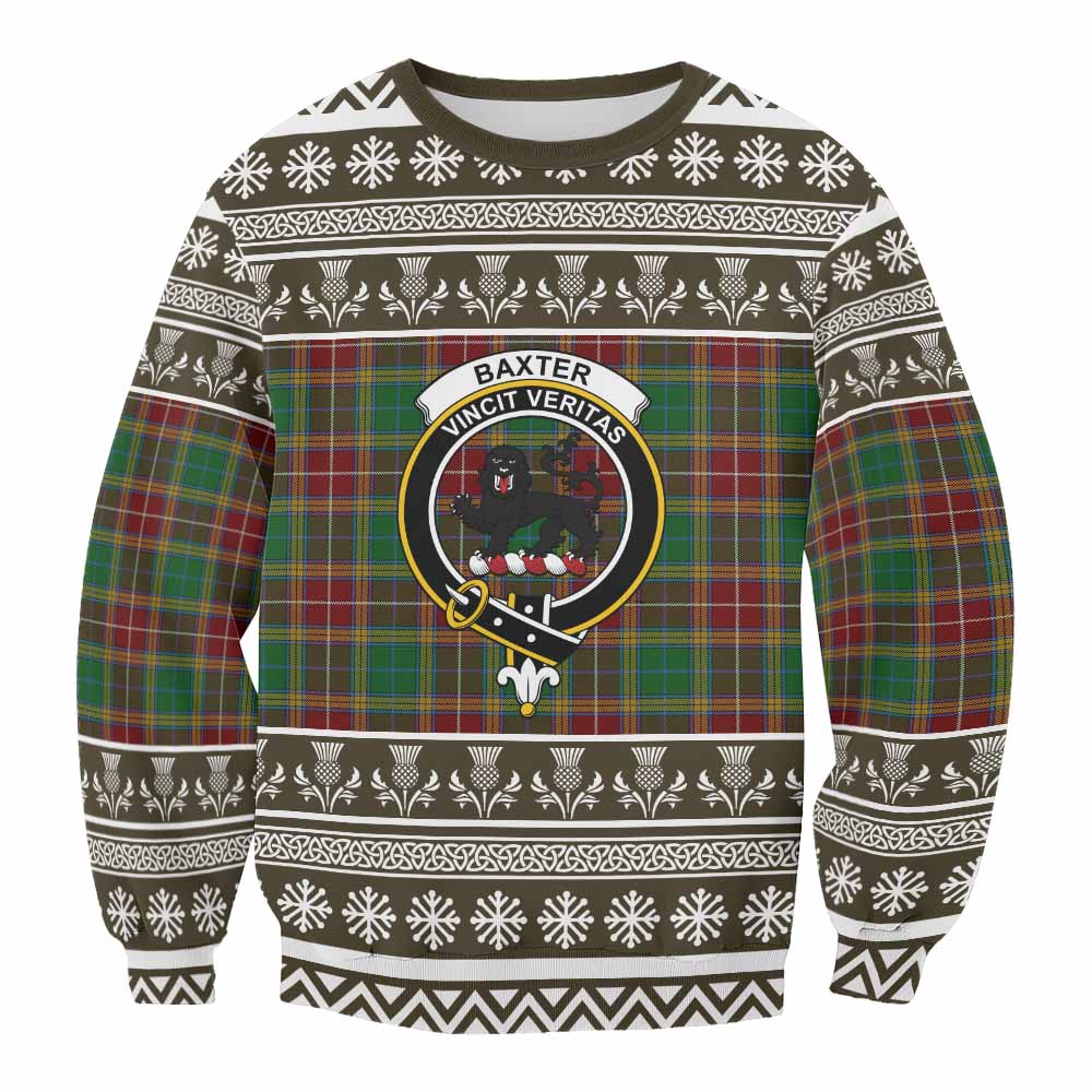 Baxter Clan Tartan Christmas Sweatshirt with Family Crest - Tartan Vibes Clothing