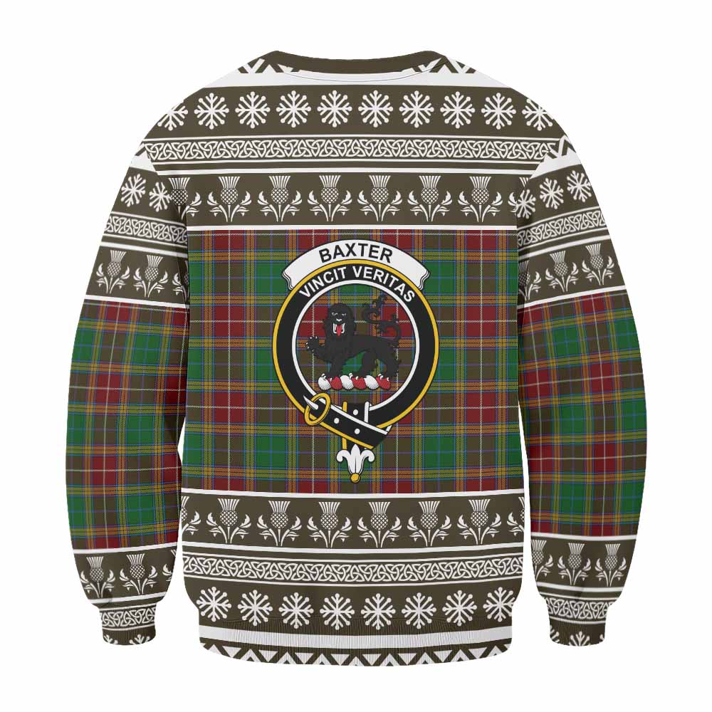 Baxter Clan Tartan Christmas Sweatshirt with Family Crest - Tartan Vibes Clothing