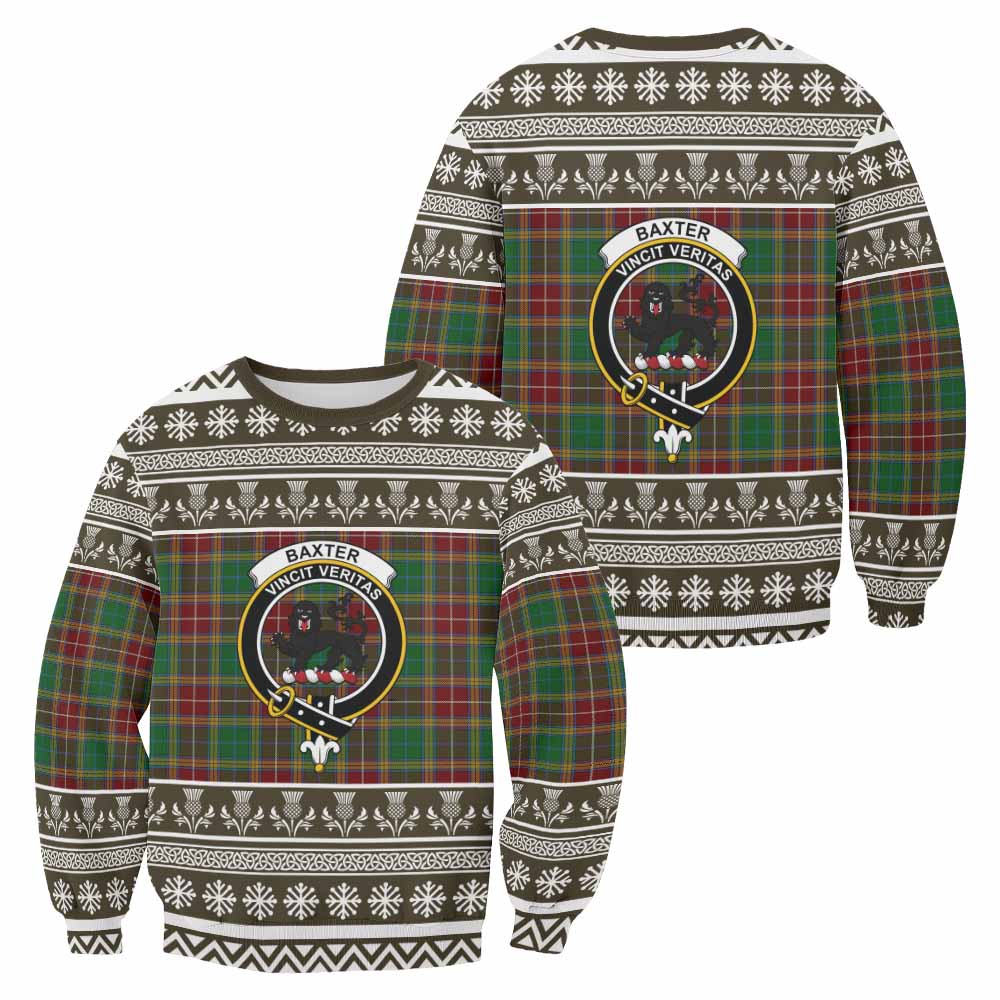 Baxter Clan Tartan Christmas Sweatshirt with Family Crest - Tartan Vibes Clothing