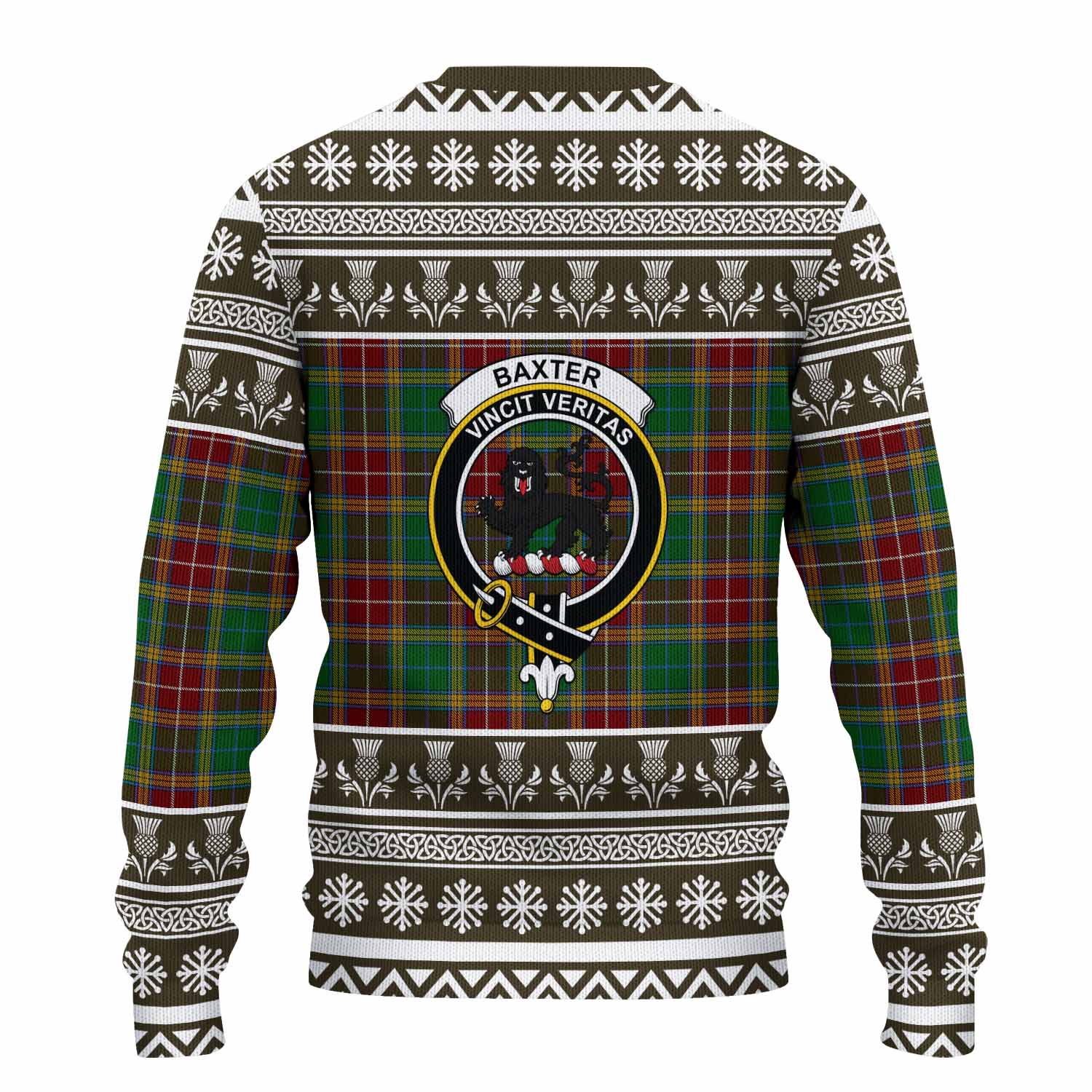 Baxter Clan Tartan Christmas Ugly Sweater with Family Crest - Tartan Vibes Clothing