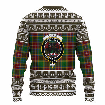 Baxter Clan Tartan Christmas Ugly Sweater with Family Crest
