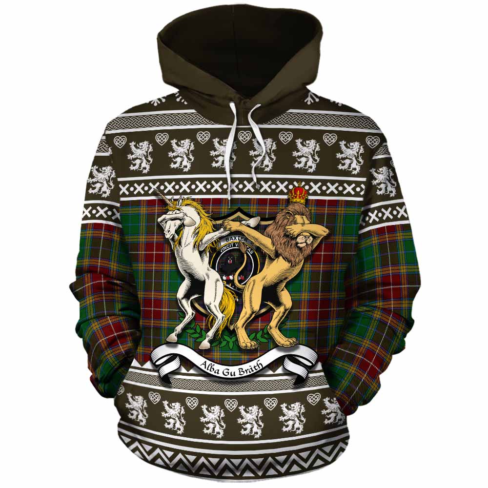 Baxter Clan Tartan Crest Christmas Cotton Hoodie Coat of Arms Funny Style - Tartan Vibes Clothing