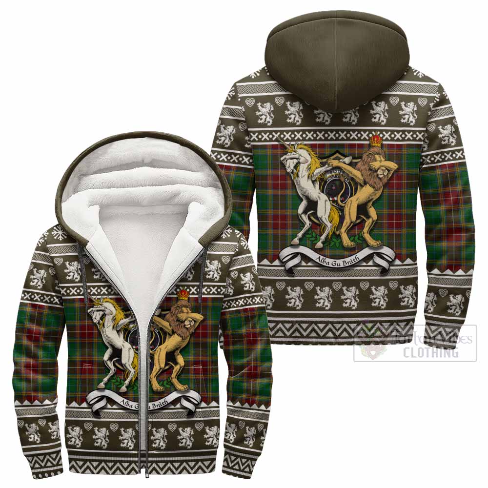 Baxter Clan Tartan Crest Christmas Fleece Hoodie Coat of Arms Funny Style - Tartan Vibes Clothing