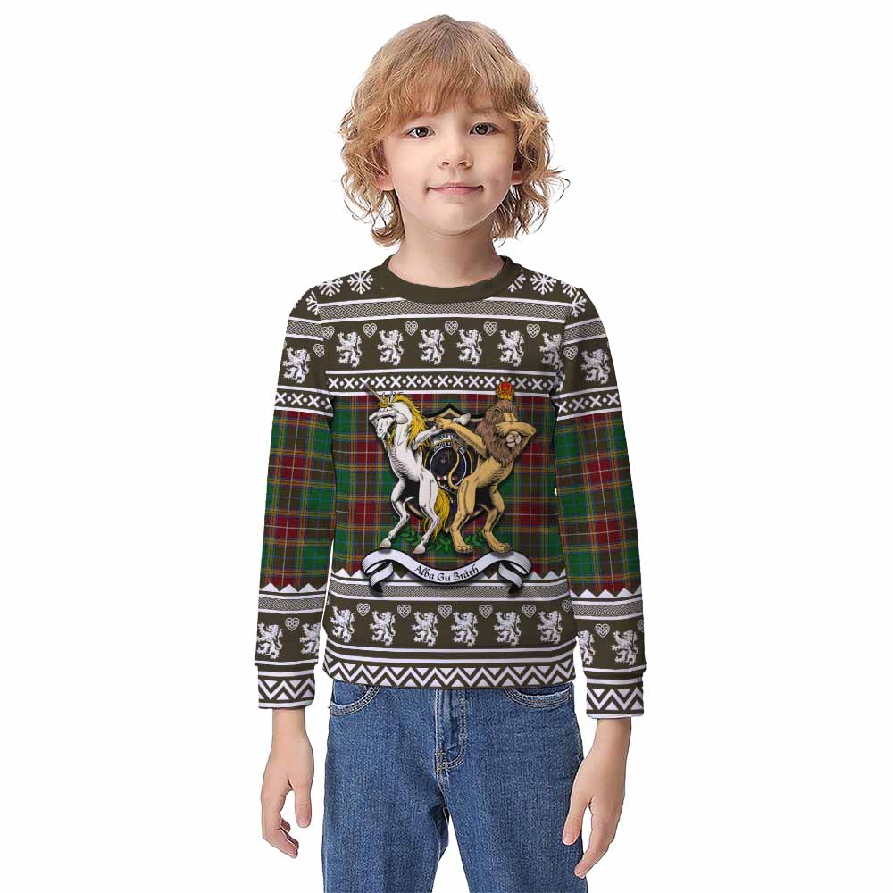 Baxter Clan Tartan Crest Christmas Kid Ugly Sweatshirt Coat of Arms Funny Style - Tartan Vibes Clothing
