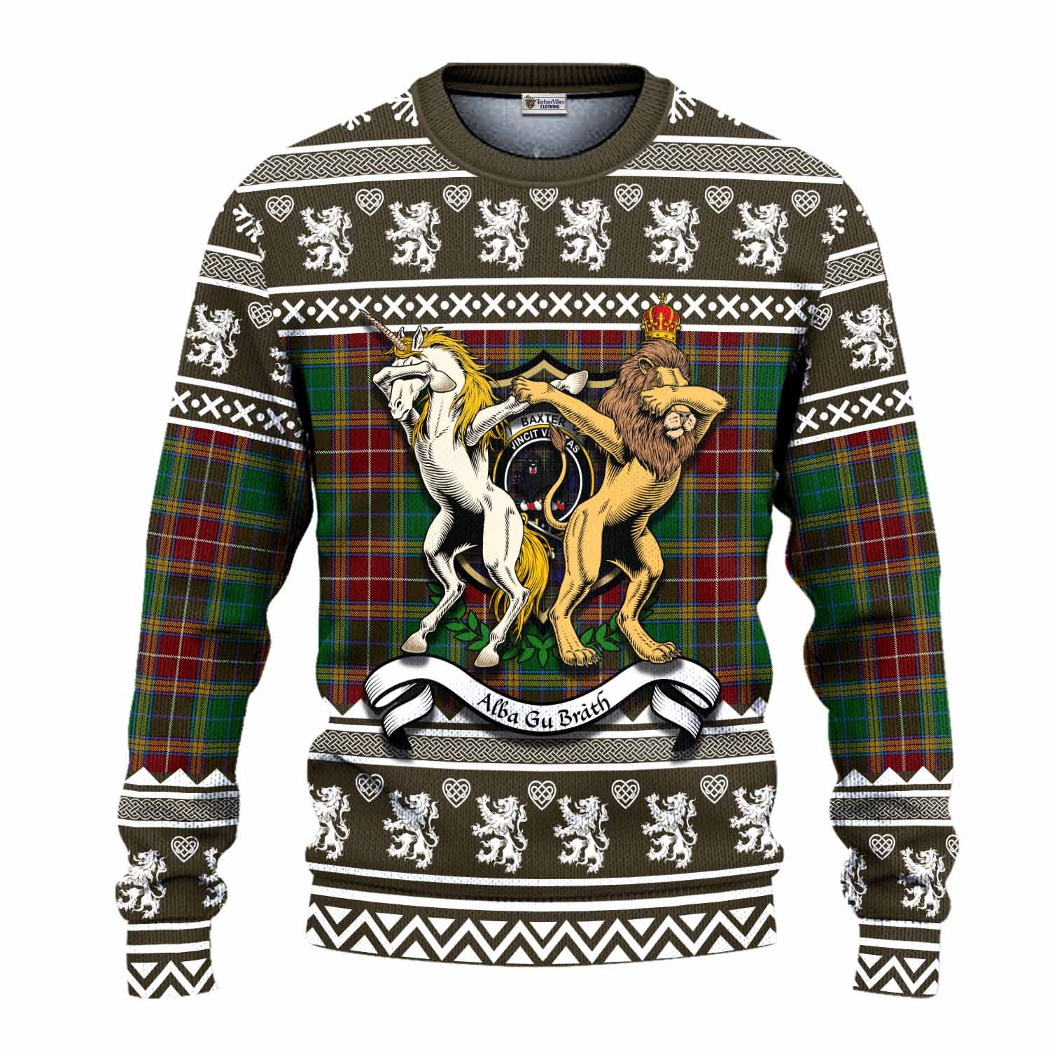 Baxter Clan Tartan Crest Christmas Ugly Sweater Coat of Arms Funny Style - Tartan Vibes Clothing