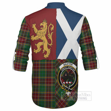 Baxter Crest Tartan Ghillie Shirt with Lion Rampant Saltire Style