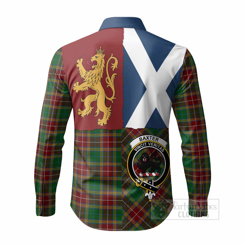 Baxter Crest Tartan Long Sleeve Button Shirts with Lion Rampant Saltire Style