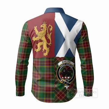 Baxter Crest Tartan Long Sleeve Button Shirts with Lion Rampant Saltire Style