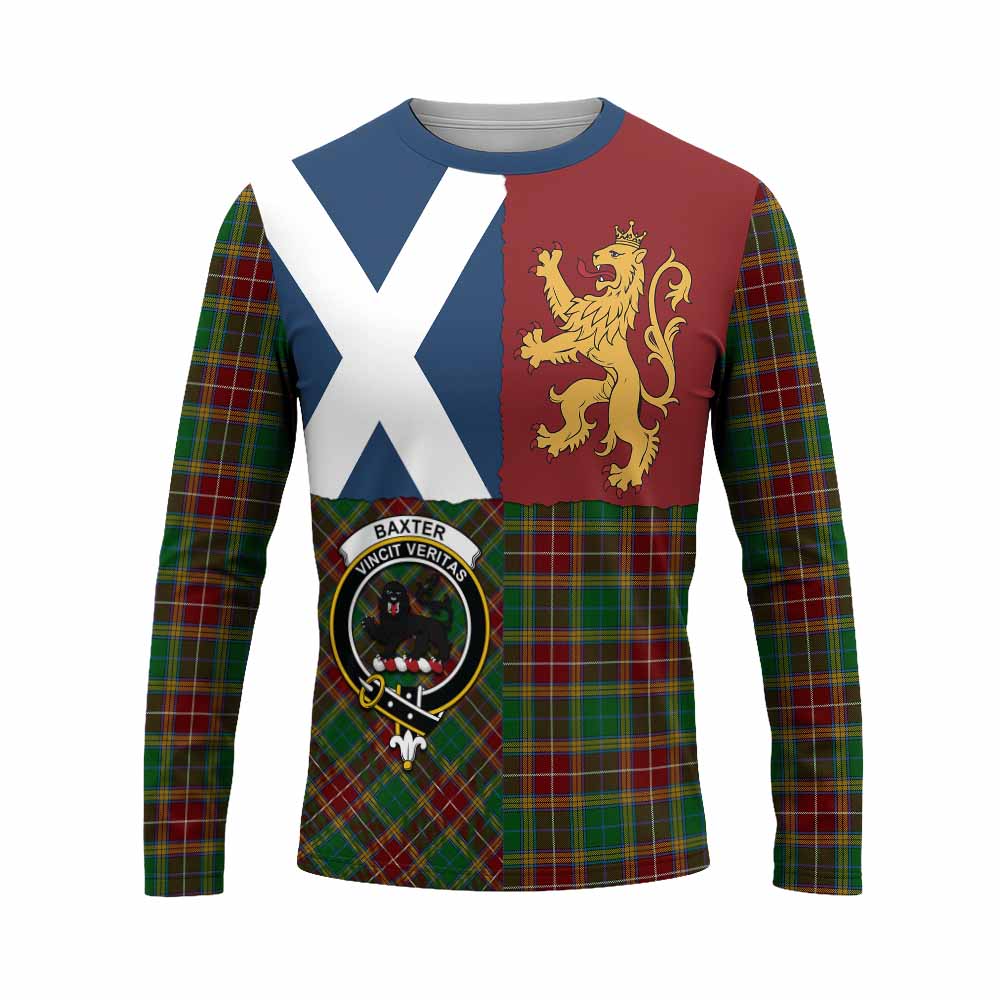 Baxter Crest Tartan Long Sleeve T-Shirt with Lion Rampant Saltire Style