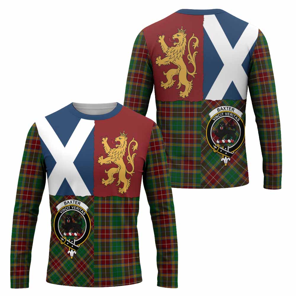 Baxter Crest Tartan Long Sleeve T-Shirt with Lion Rampant Saltire Style