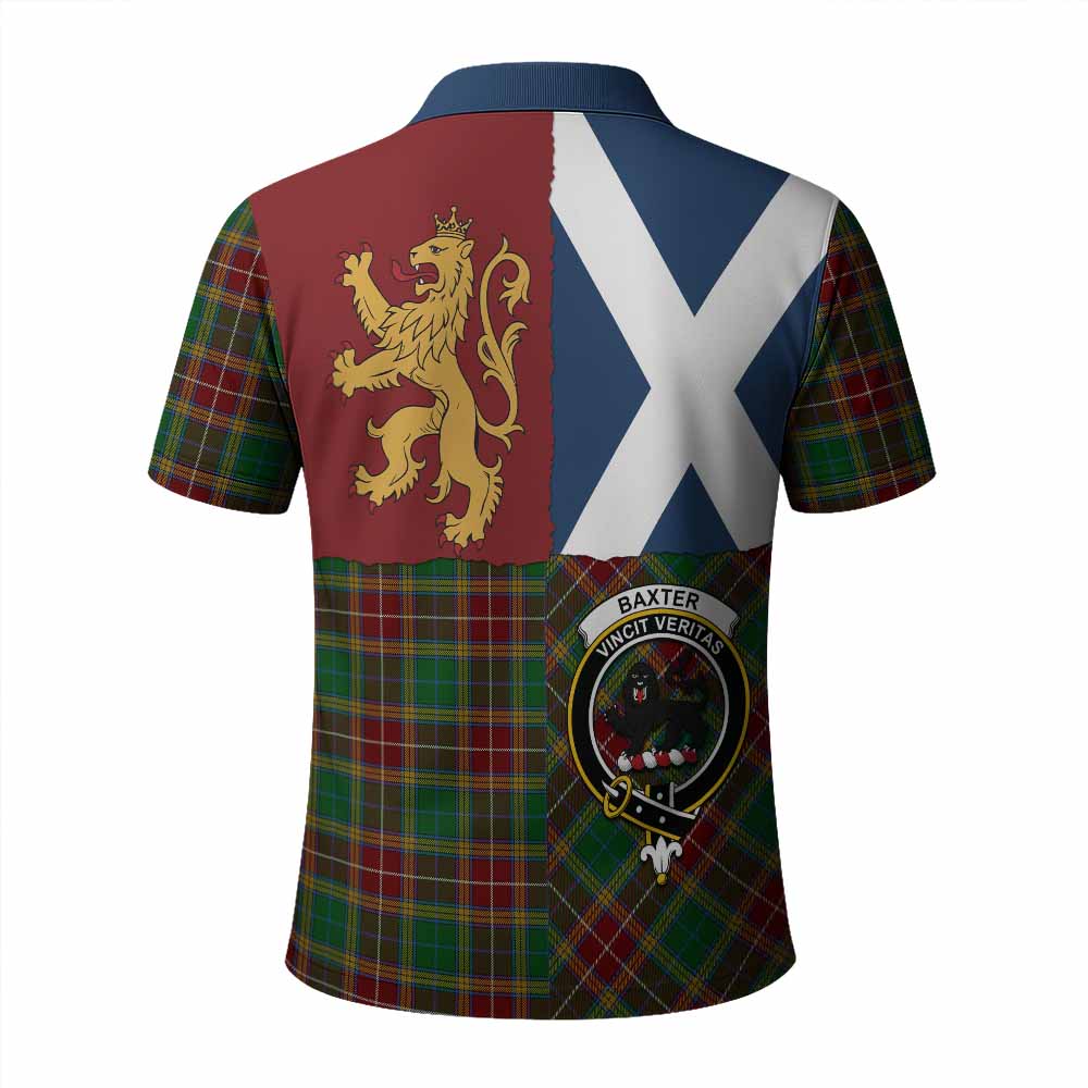 Baxter Crest Tartan Polo Shirt with Lion Rampant Saltire Style