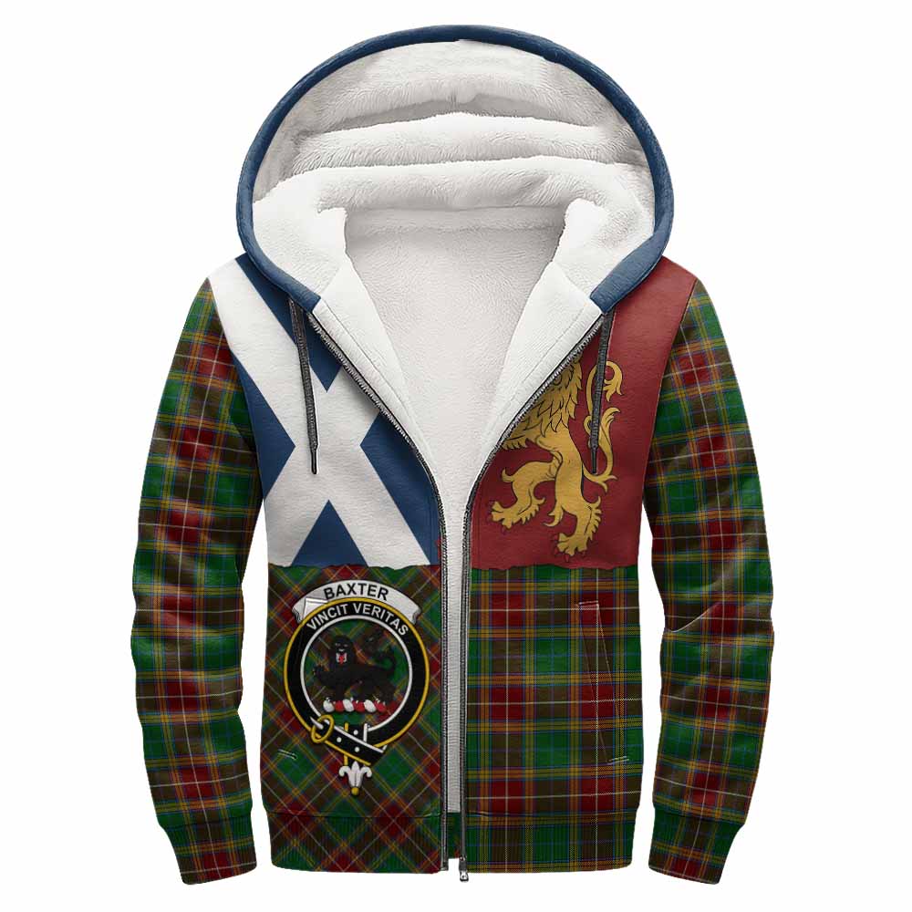 Baxter Crest Tartan Sherpa Hoodie with Lion Rampant Saltire Style