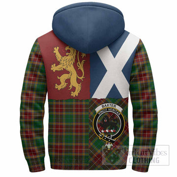Baxter Crest Tartan Sherpa Hoodie with Lion Rampant Saltire Style