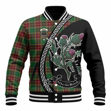 Baxter Family Crest Tartan Baseball Jacket Alba Thistle Inspired